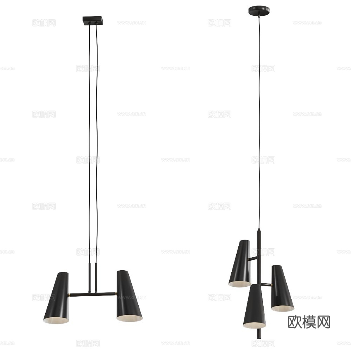 现代意式极简装饰吊灯3d模型