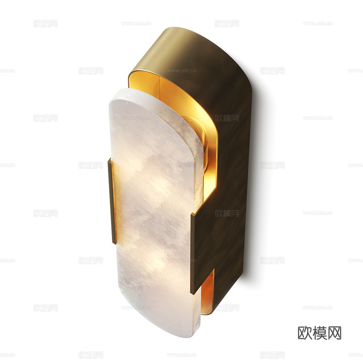 新中式轻奢透光石装饰壁灯3d模型