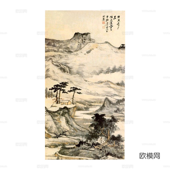 新中式书法字画装饰挂画下载