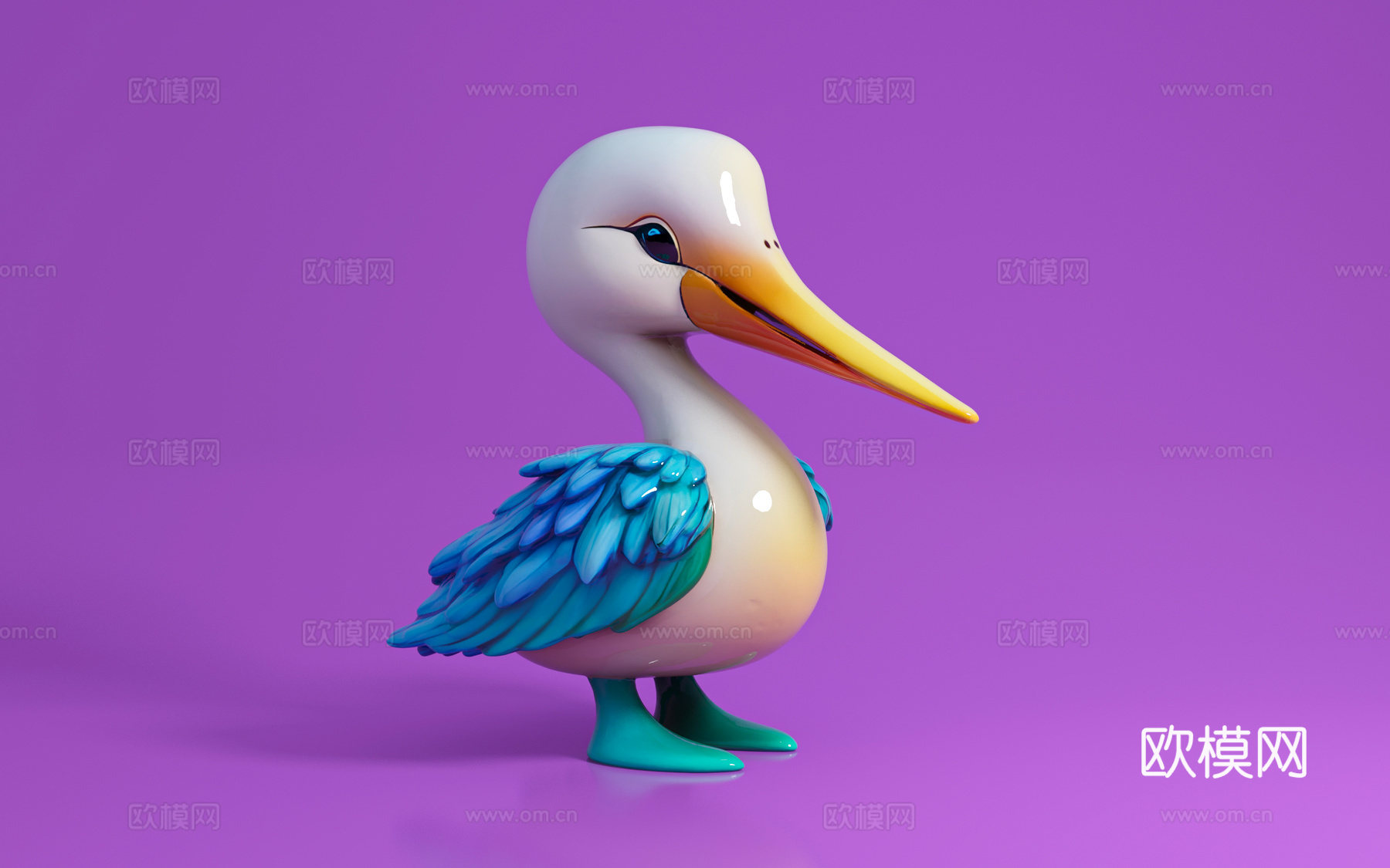 鸭子 水鸟 卡通鸟类卡通玩具 玩偶 卡通 摆件 装饰 美陈3d模型