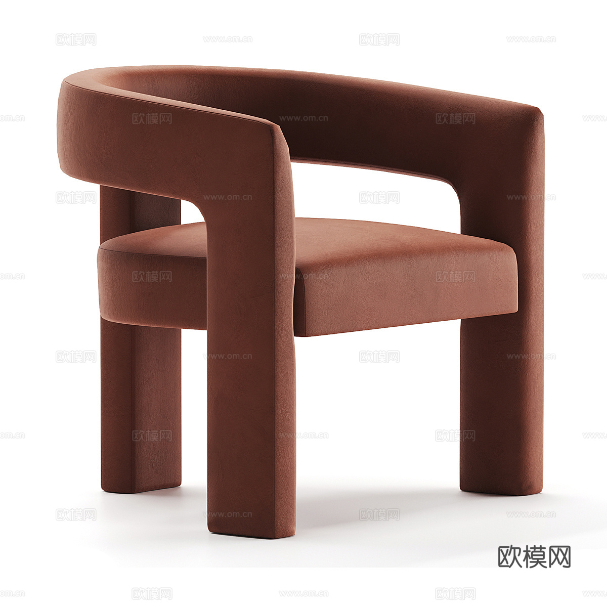现代意式布艺扶手椅3d模型
