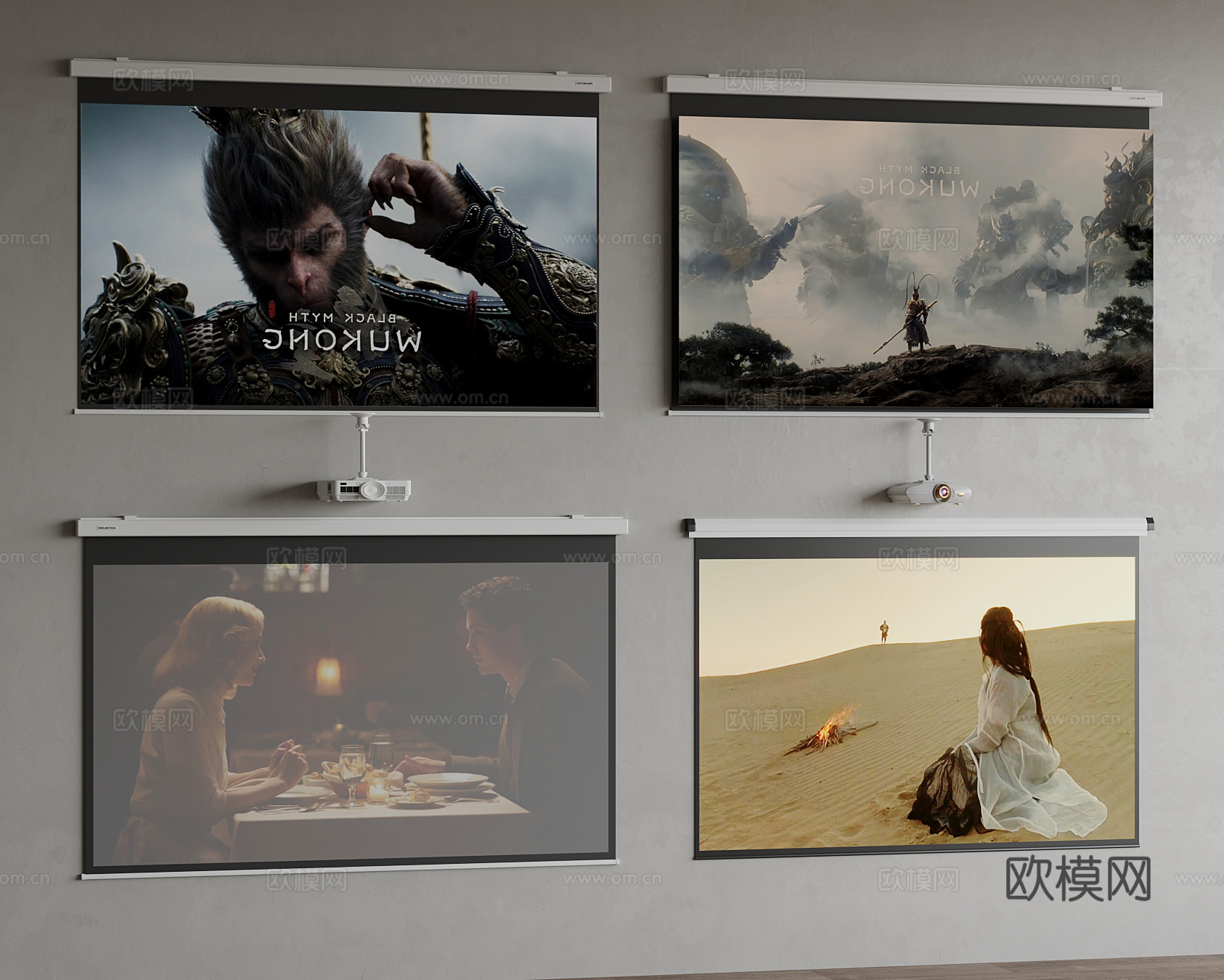 投影 现代投影仪 电视3d模型