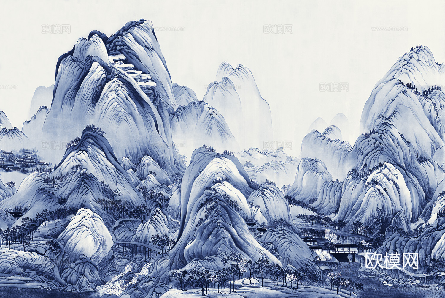 中式水墨山水画壁纸