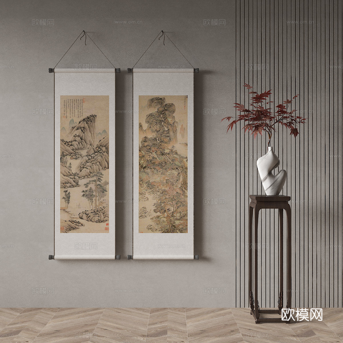 中式装饰画3d模型