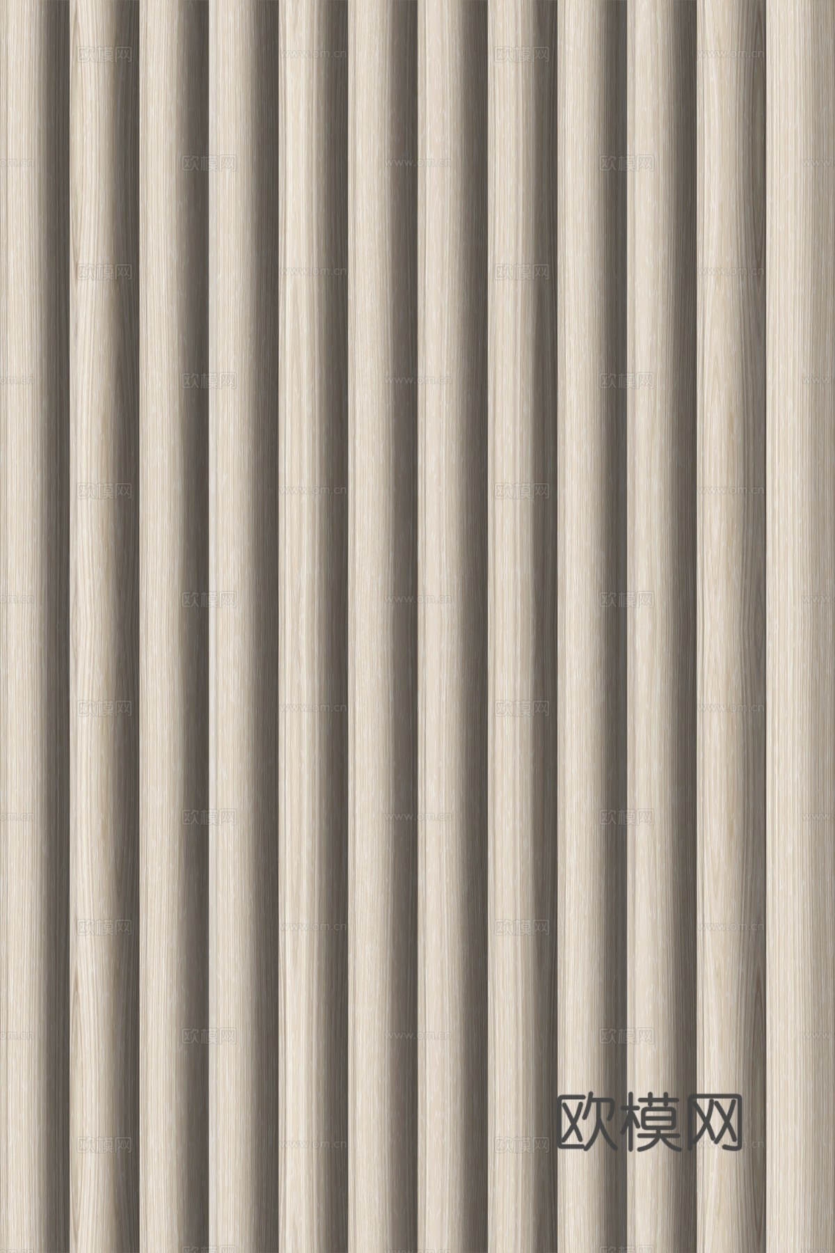 高清木纹格栅长城板下载（渲染图4）