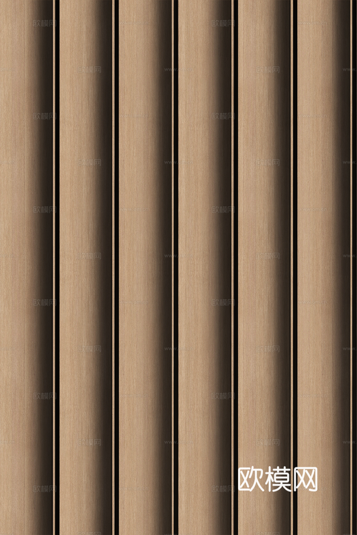 高清木纹格栅长城板下载（渲染图4）
