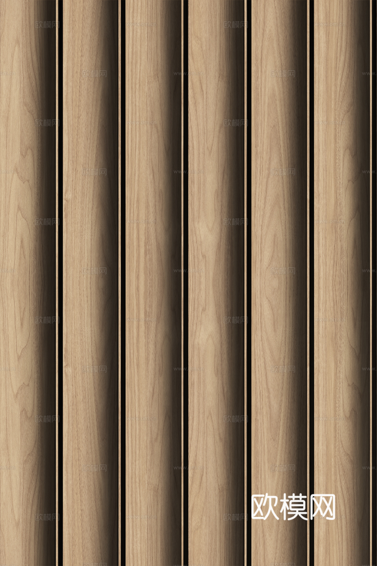 高清木纹格栅长城板下载（渲染图2）
