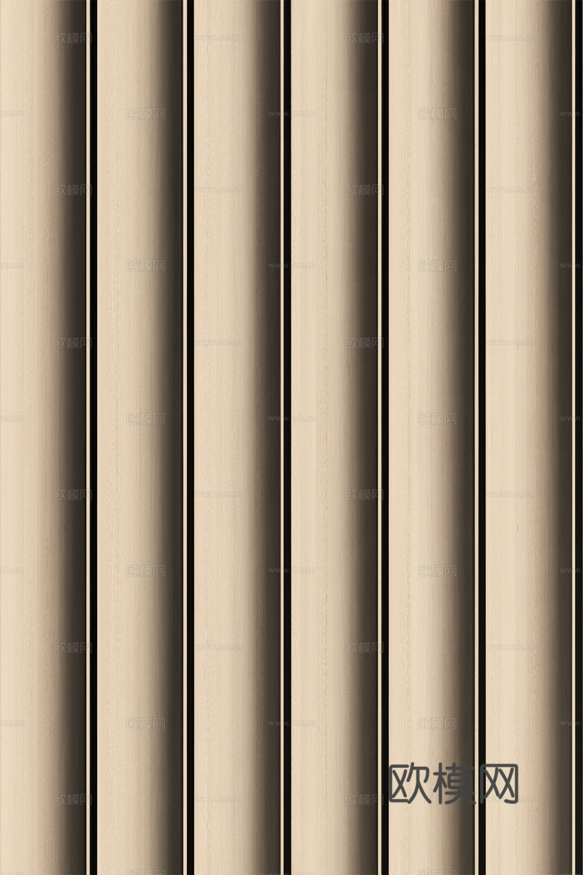 高清木纹格栅长城板下载（渲染图1）
