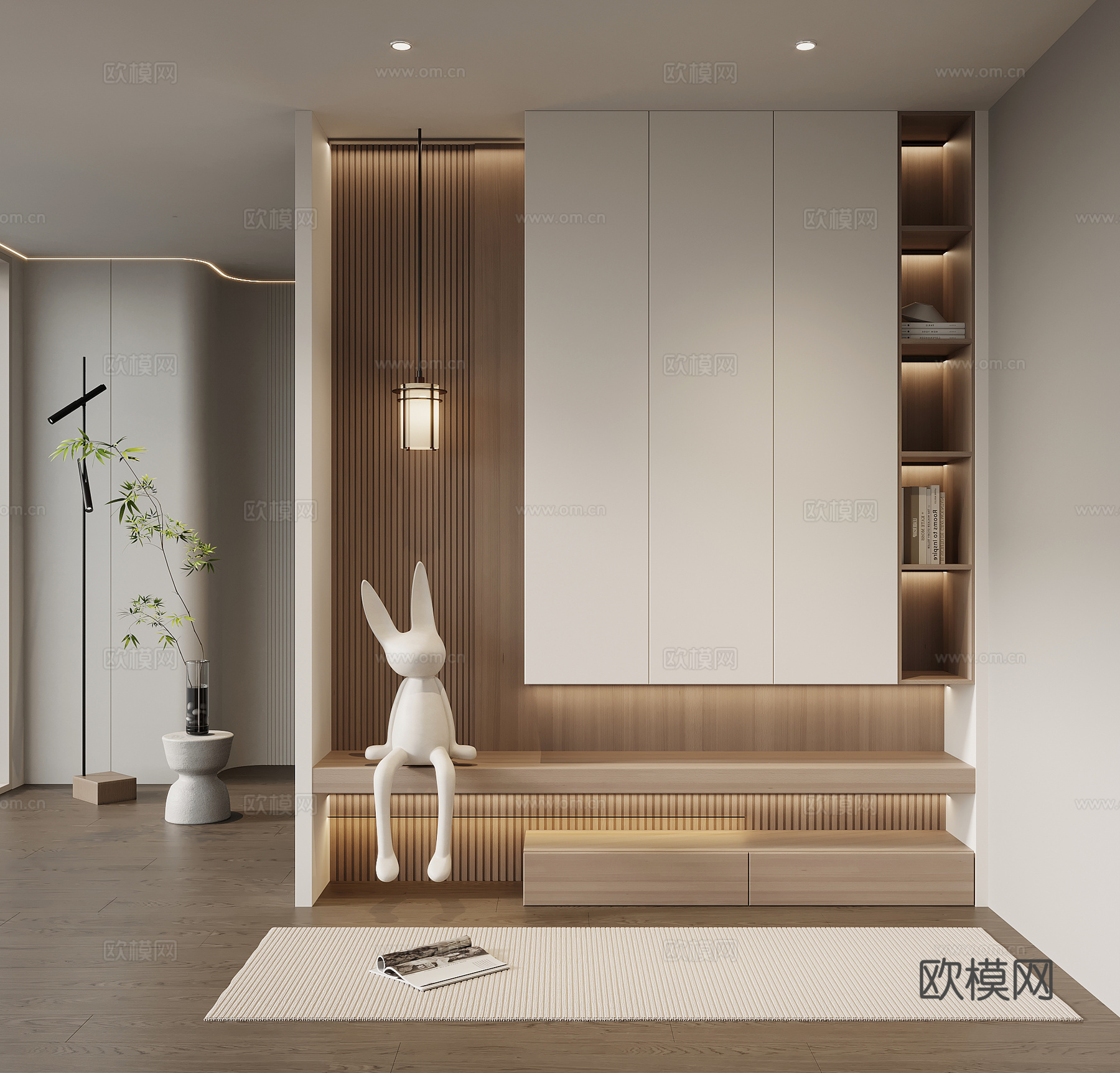 玄关鞋柜 现代鞋柜摆件3d模型
