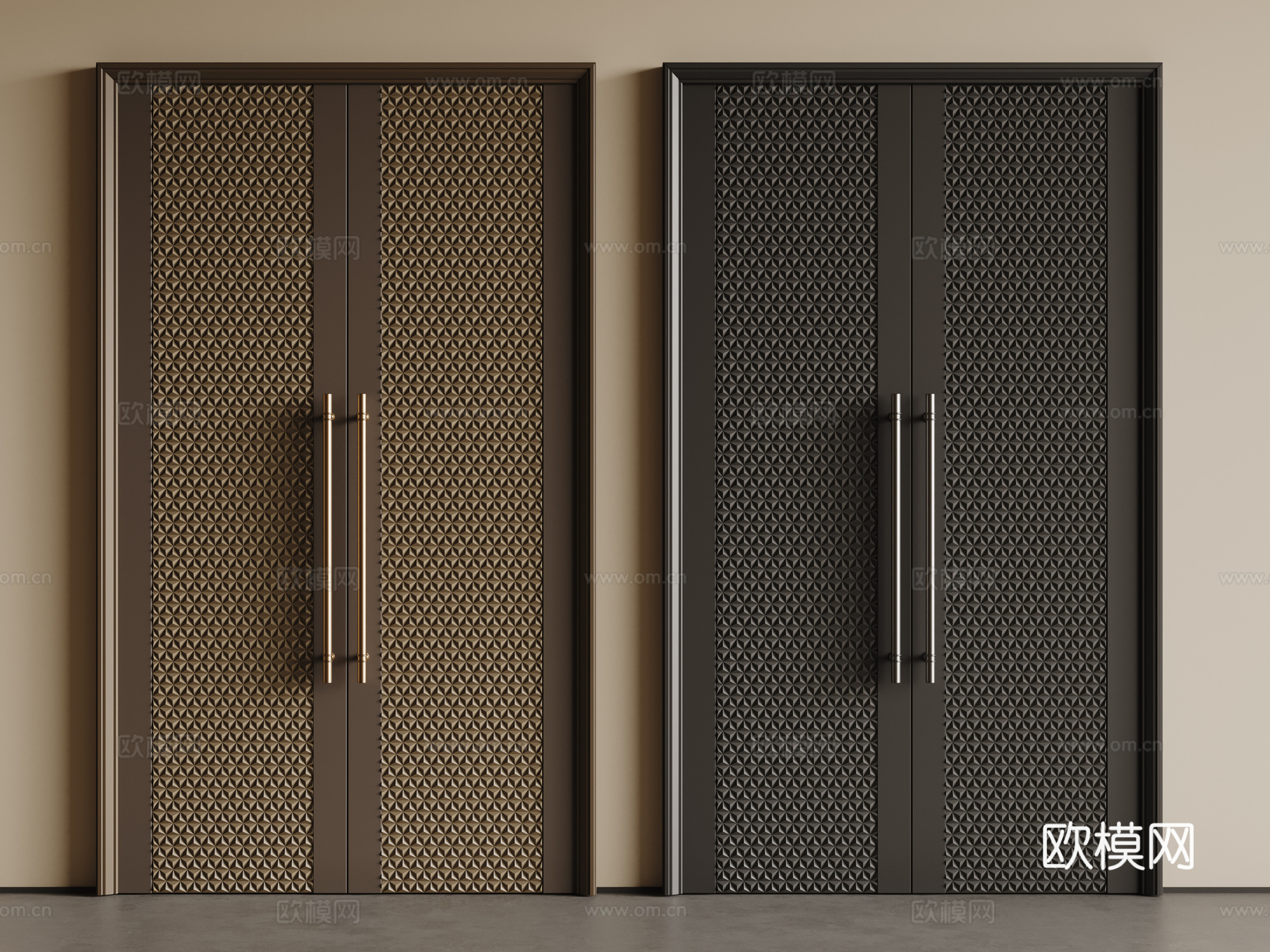 现代单开门 双开门 防盗门 别墅门 平开门 木门3d模型