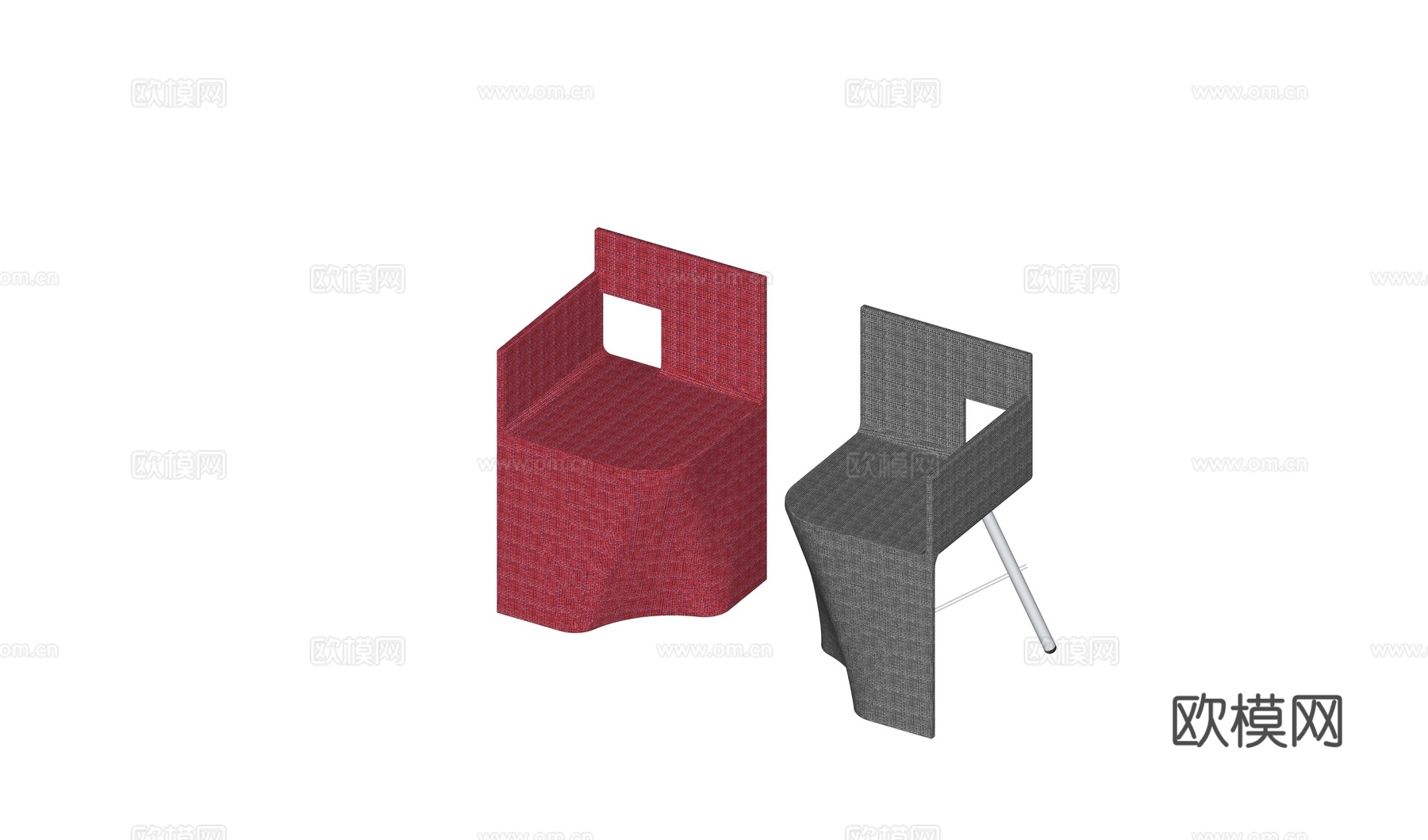 北欧创意休闲椅su模型