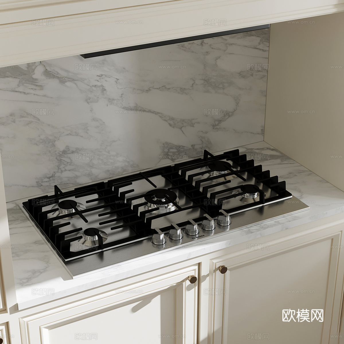 美式简约橱柜3d模型