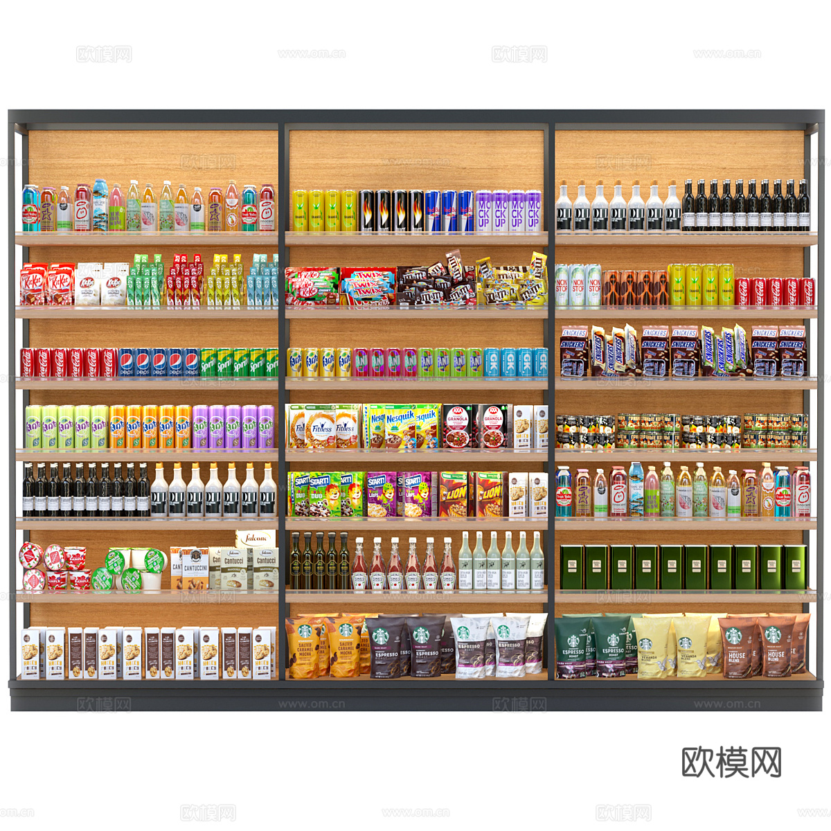 酒水饮料货架3d模型