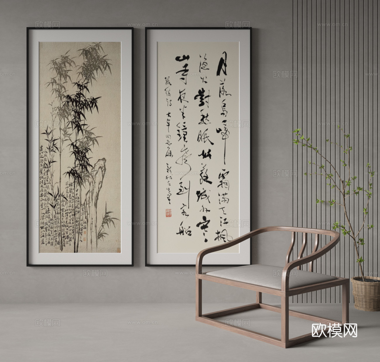 中式装饰画3d模型