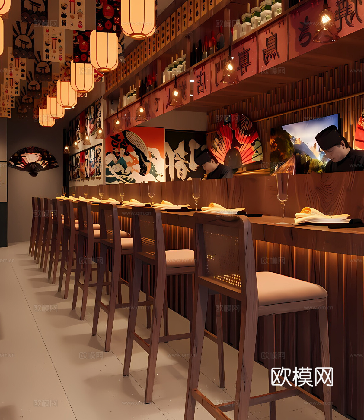 日式日料店3d模型