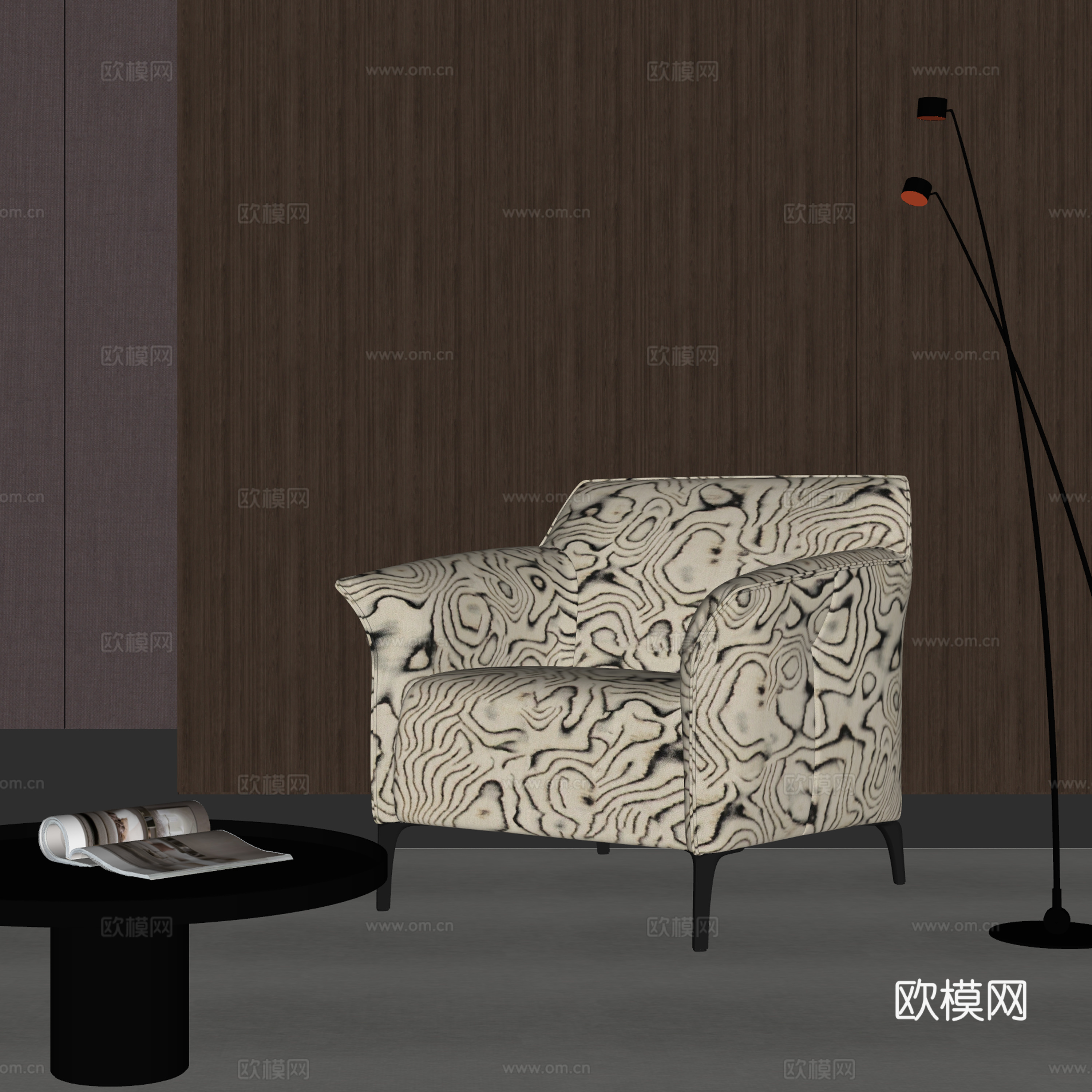 现代休闲椅su模型