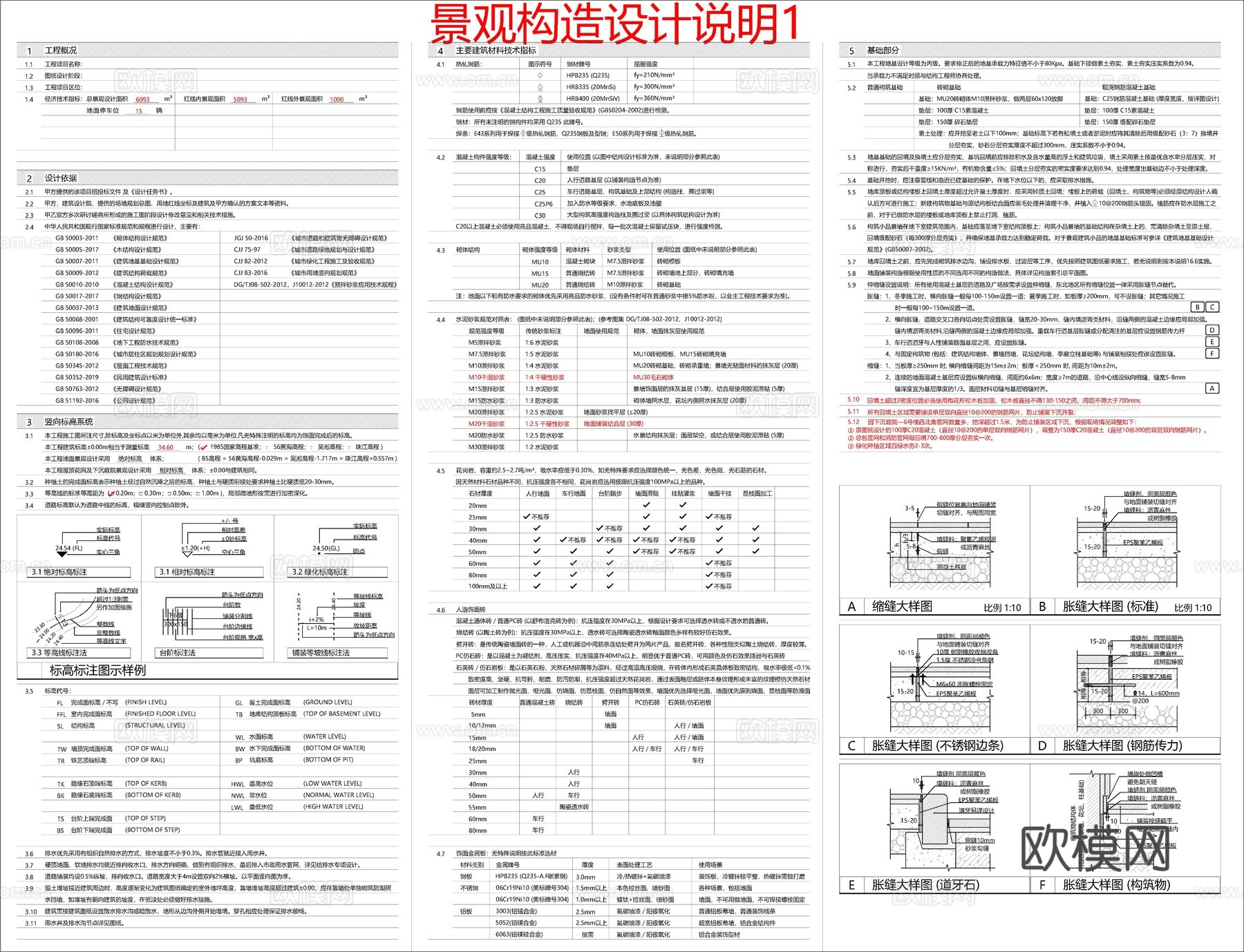 景观设计说明cad施工图