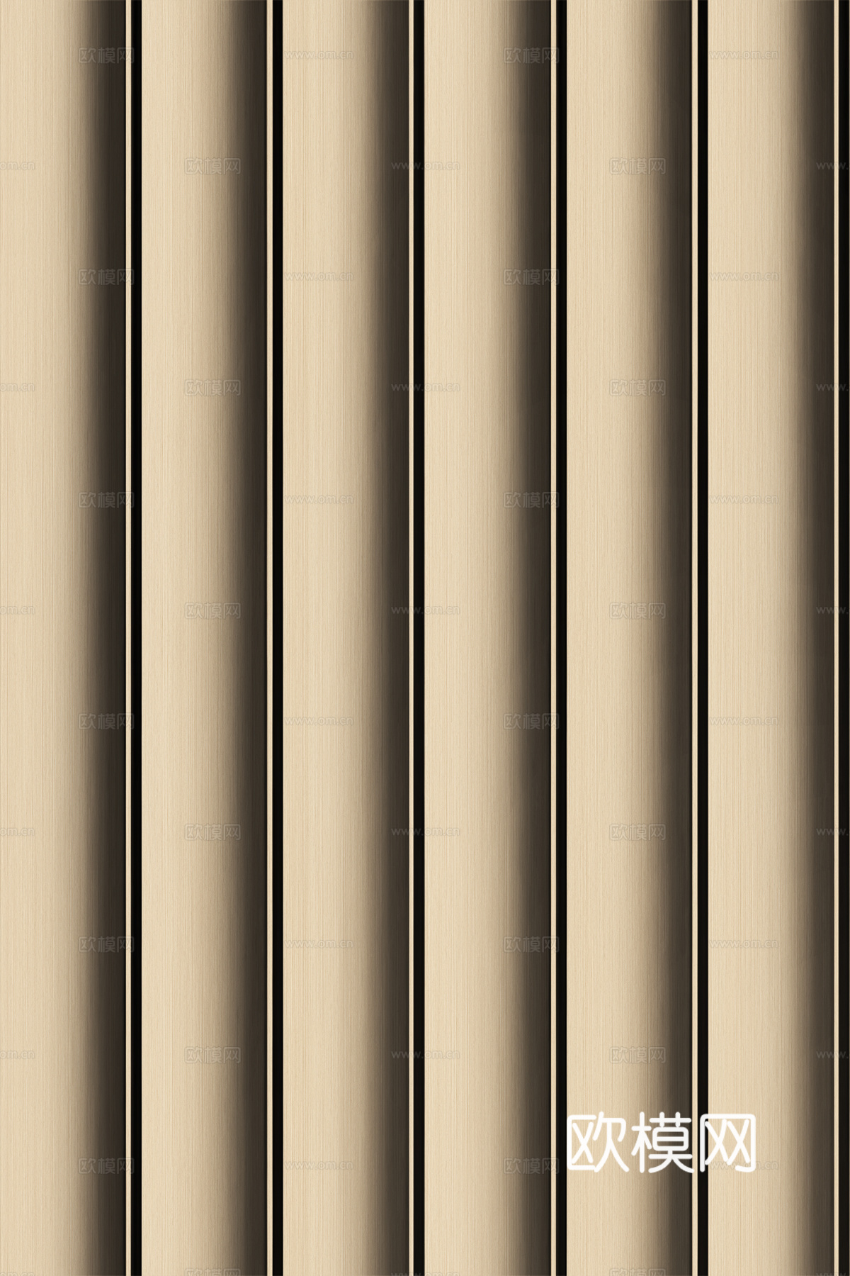 高清木纹格栅长城板下载（渲染图3）