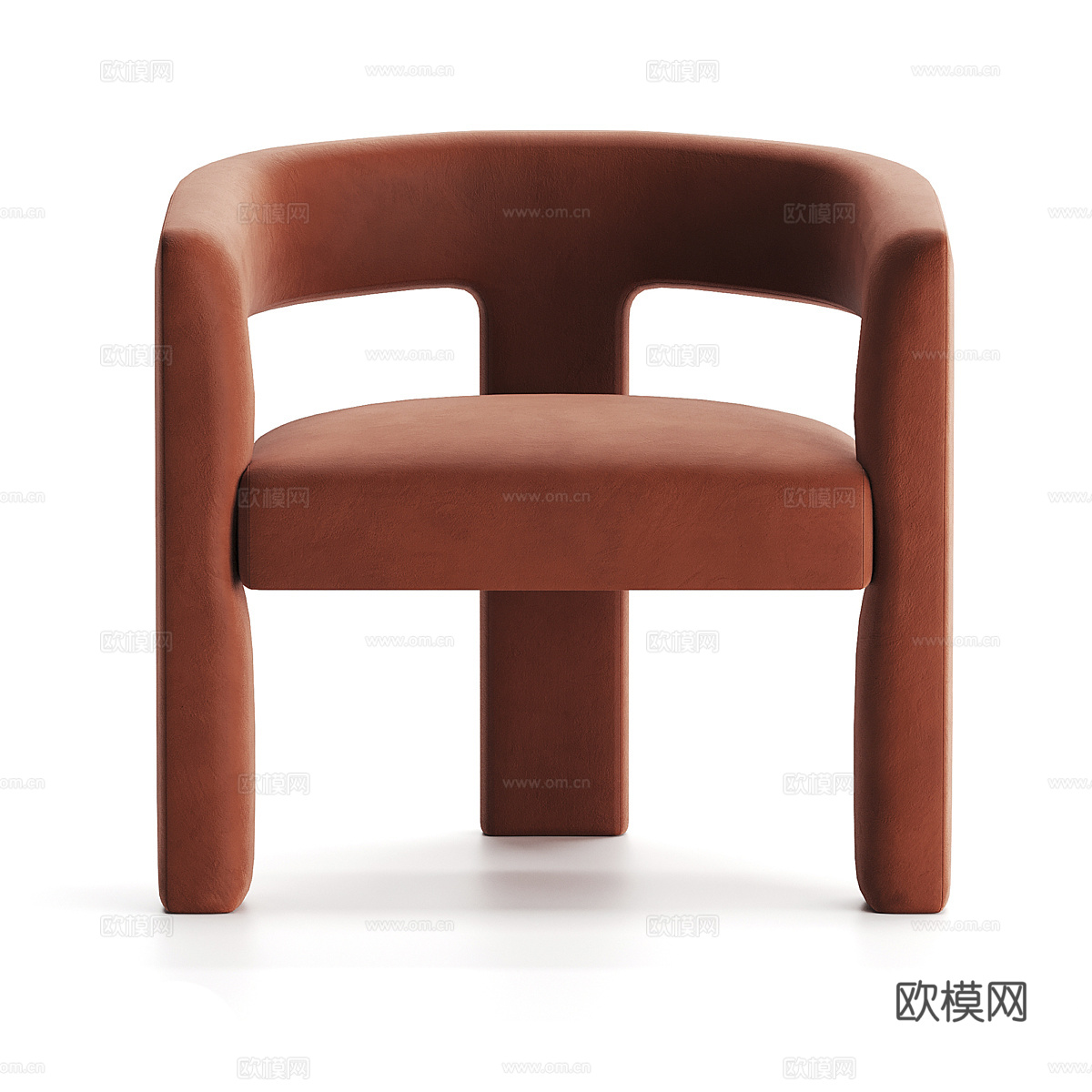 现代意式布艺扶手椅3d模型