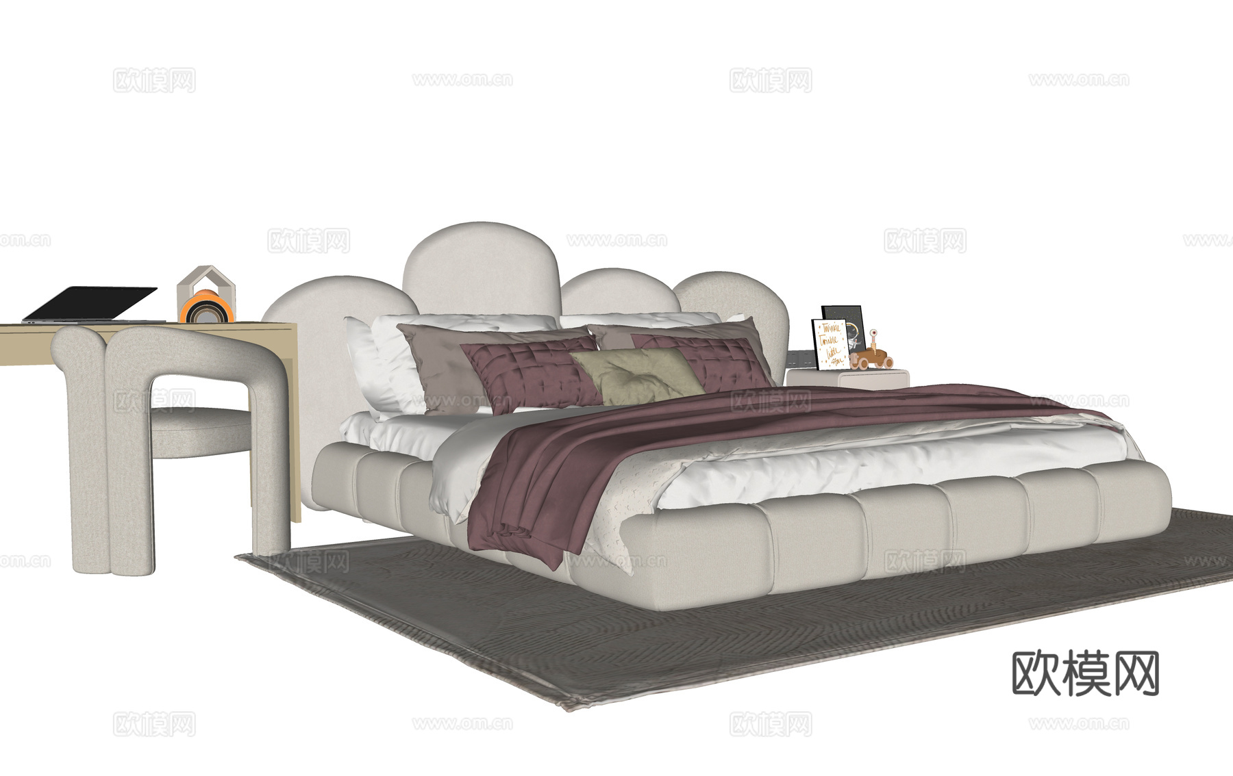 现代儿童床su模型