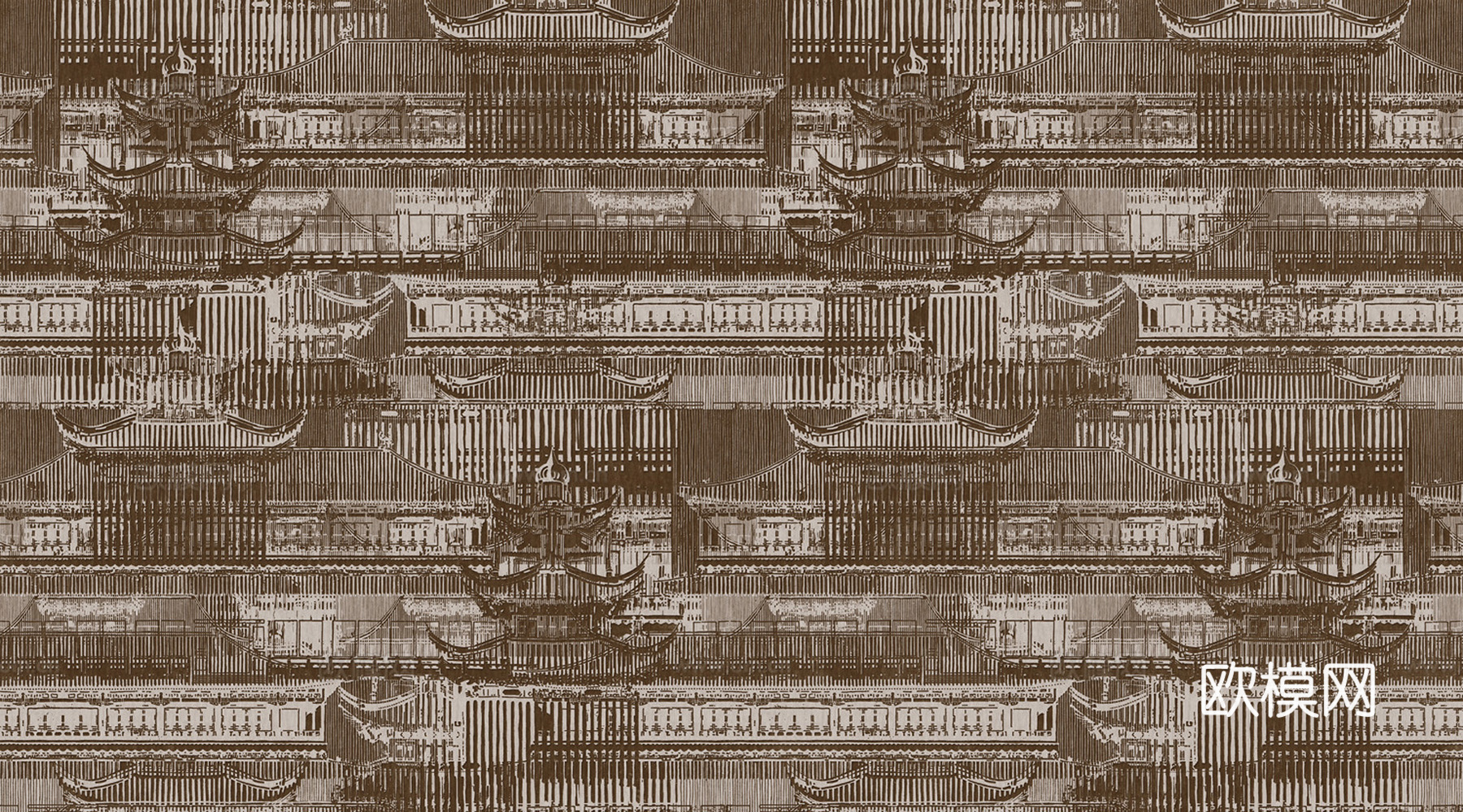 中式简约立体墙纸