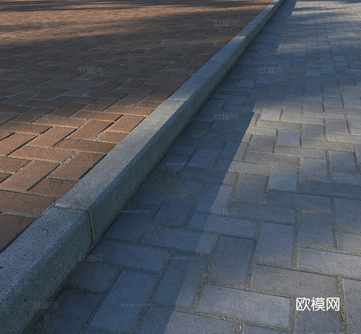 户外人行道 砖路 路面 户外砖3d模型