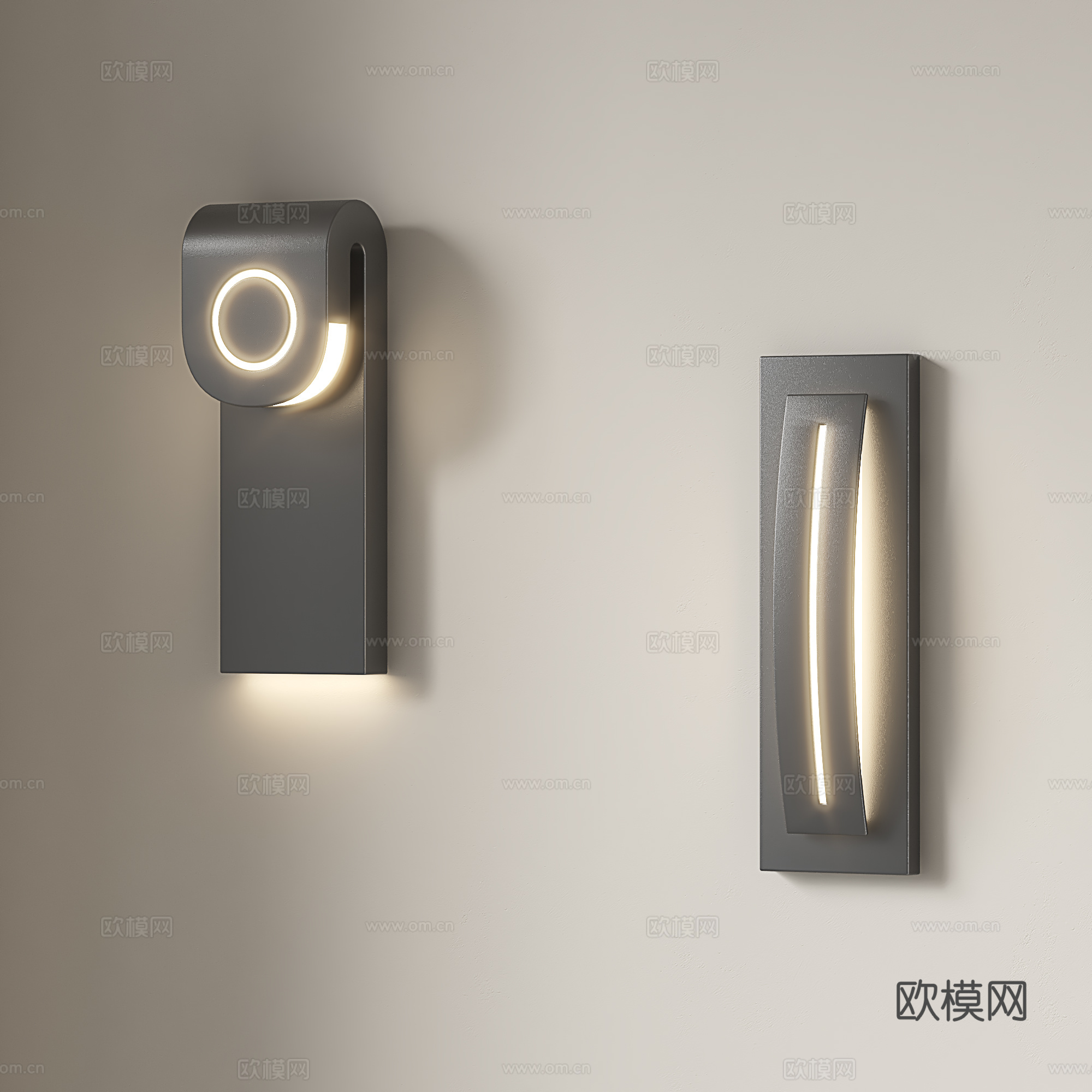 现代户外壁灯 室外壁灯 极简露台壁灯 庭院壁灯3d模型
