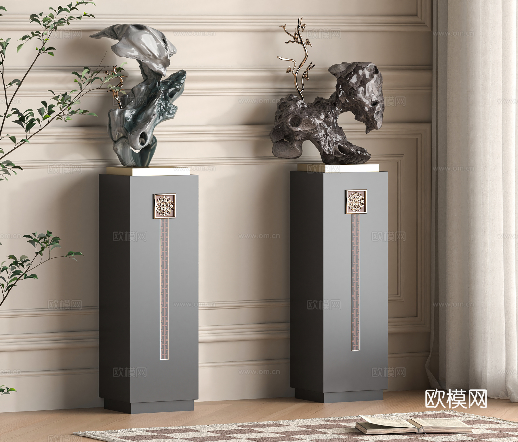 新中式雕像3d模型