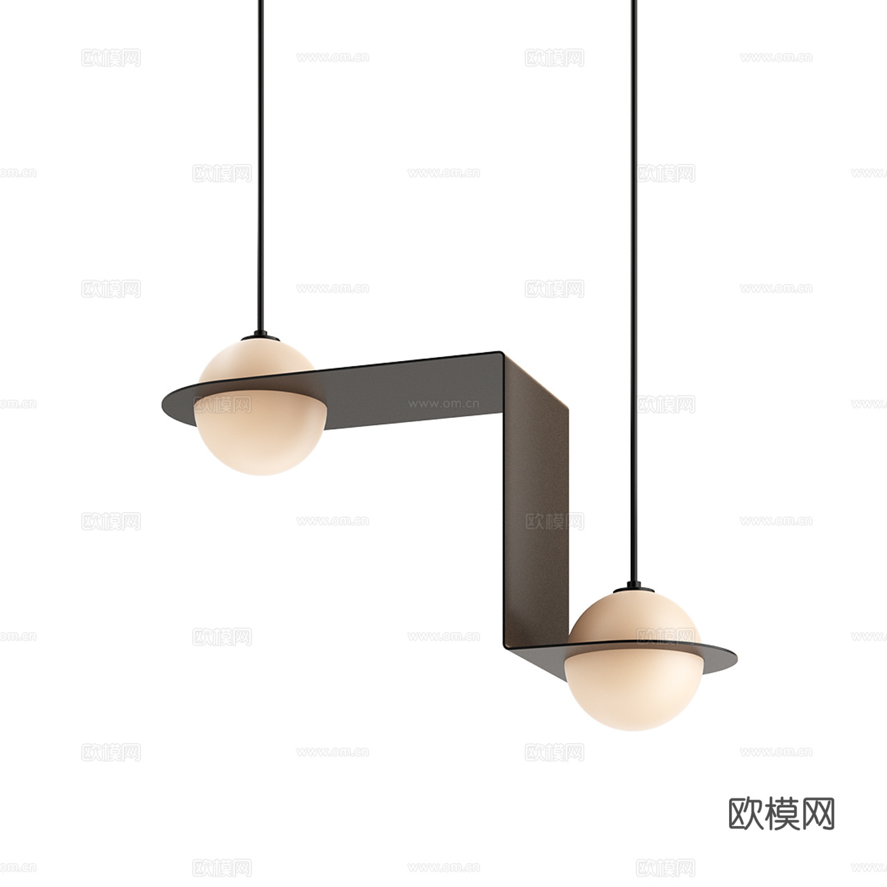 Lambert 现代吊灯 极简吊灯 黑色吊灯 灯泡吊灯3d模型