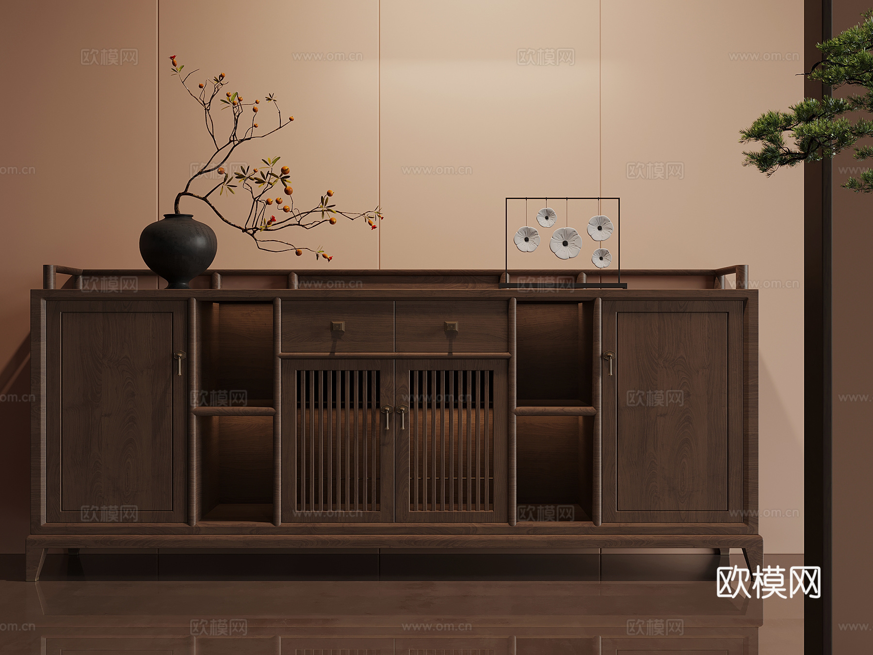 茶柜 新中式茶柜茶柜3d模型