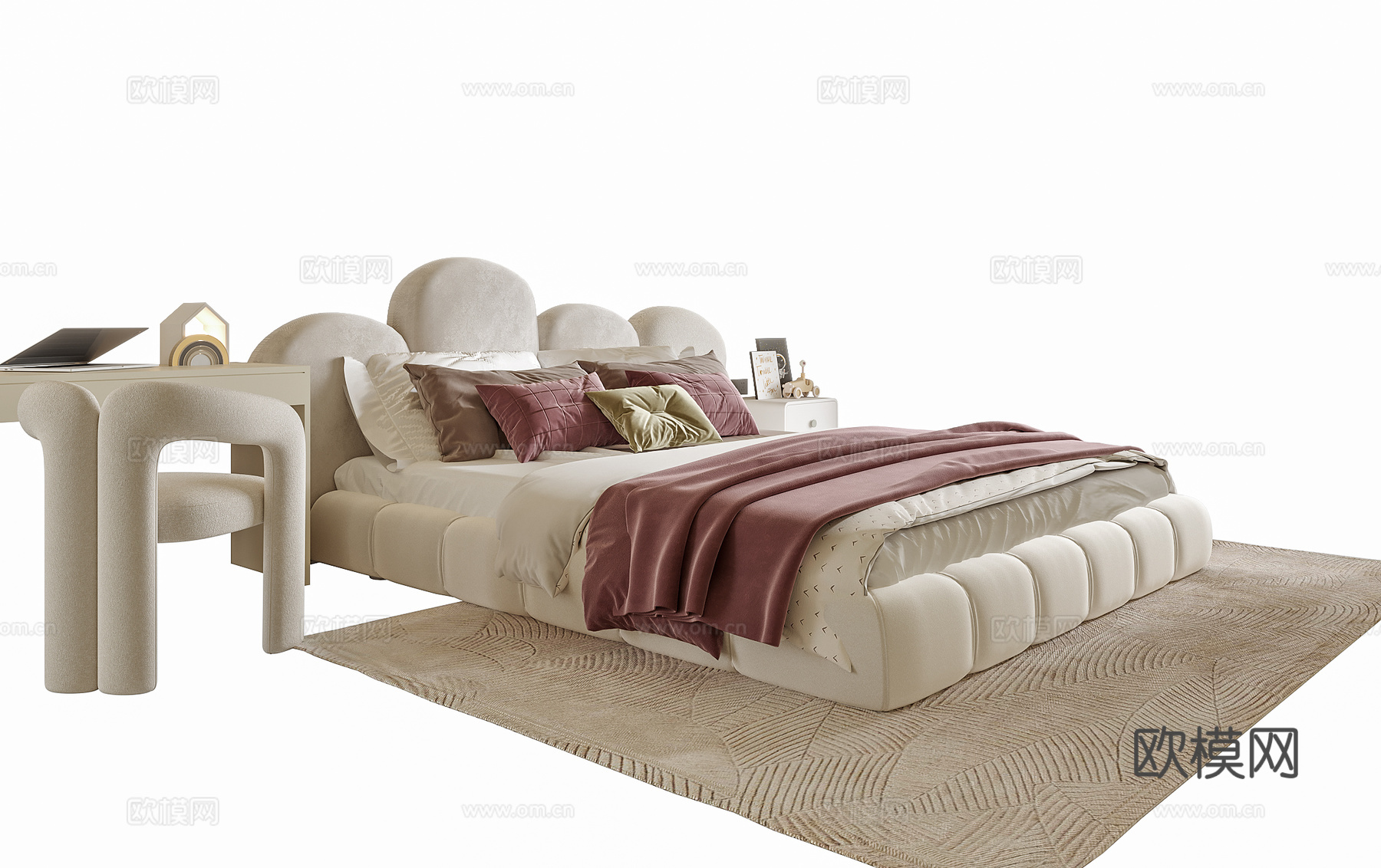 现代儿童床su模型