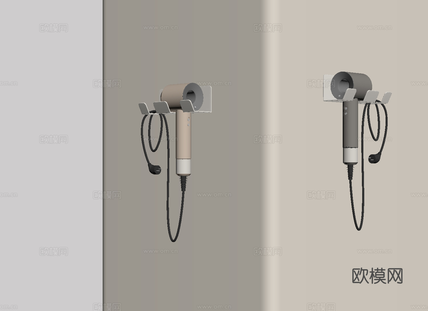 吹风机 现代吹风机 电器 卫浴用品su模型