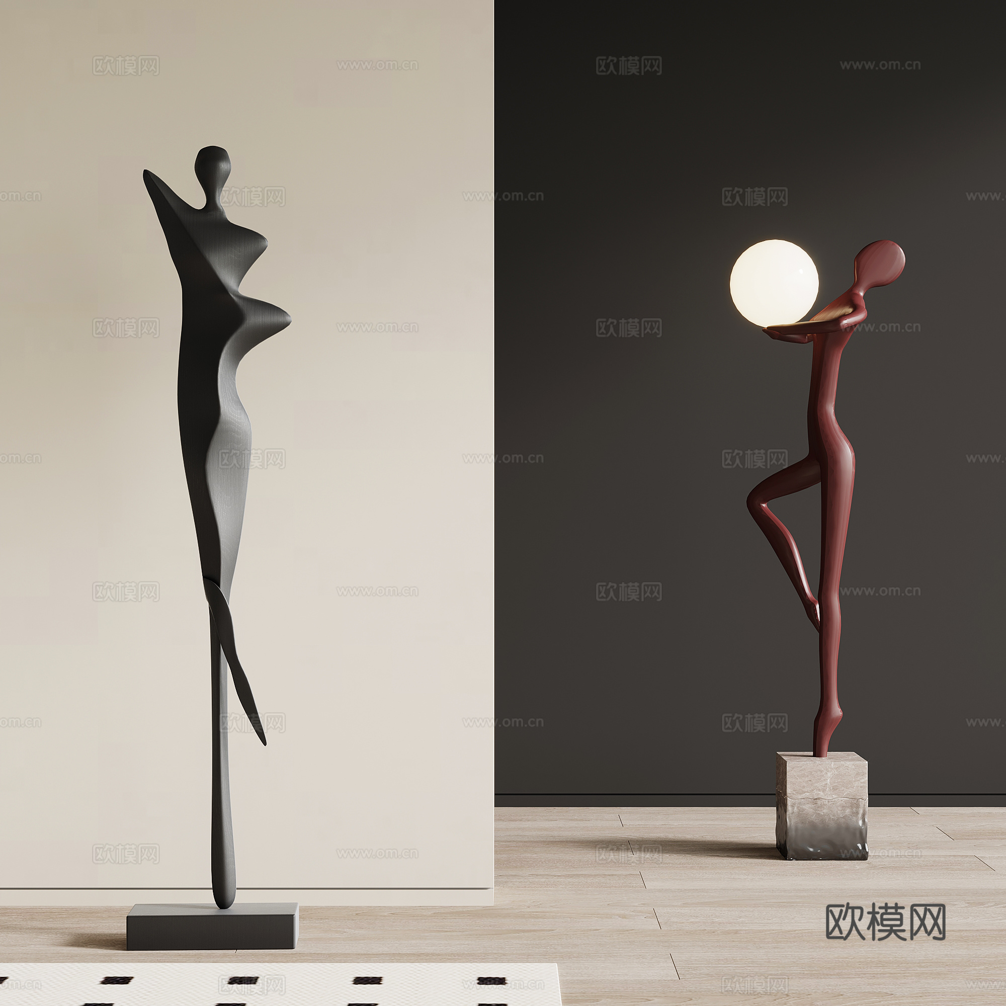 雕塑 现代落地雕塑摆件3d模型