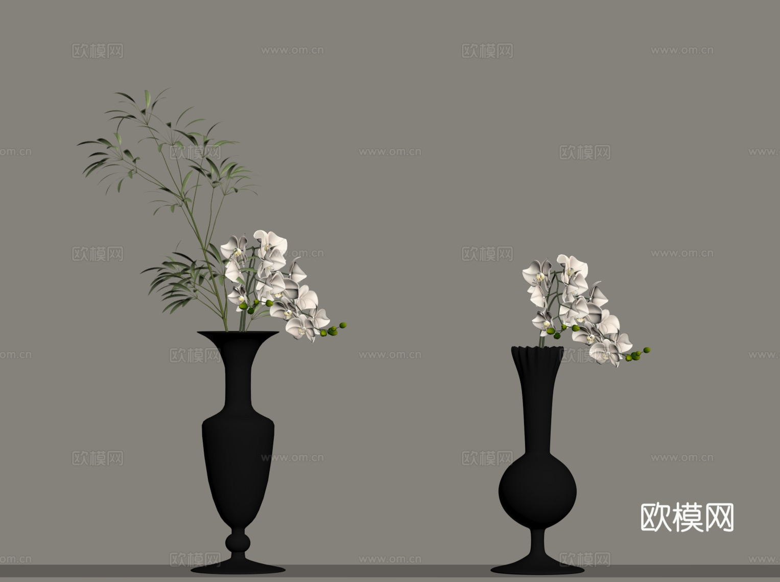 法式花瓶花艺 中古风花瓶花艺su模型