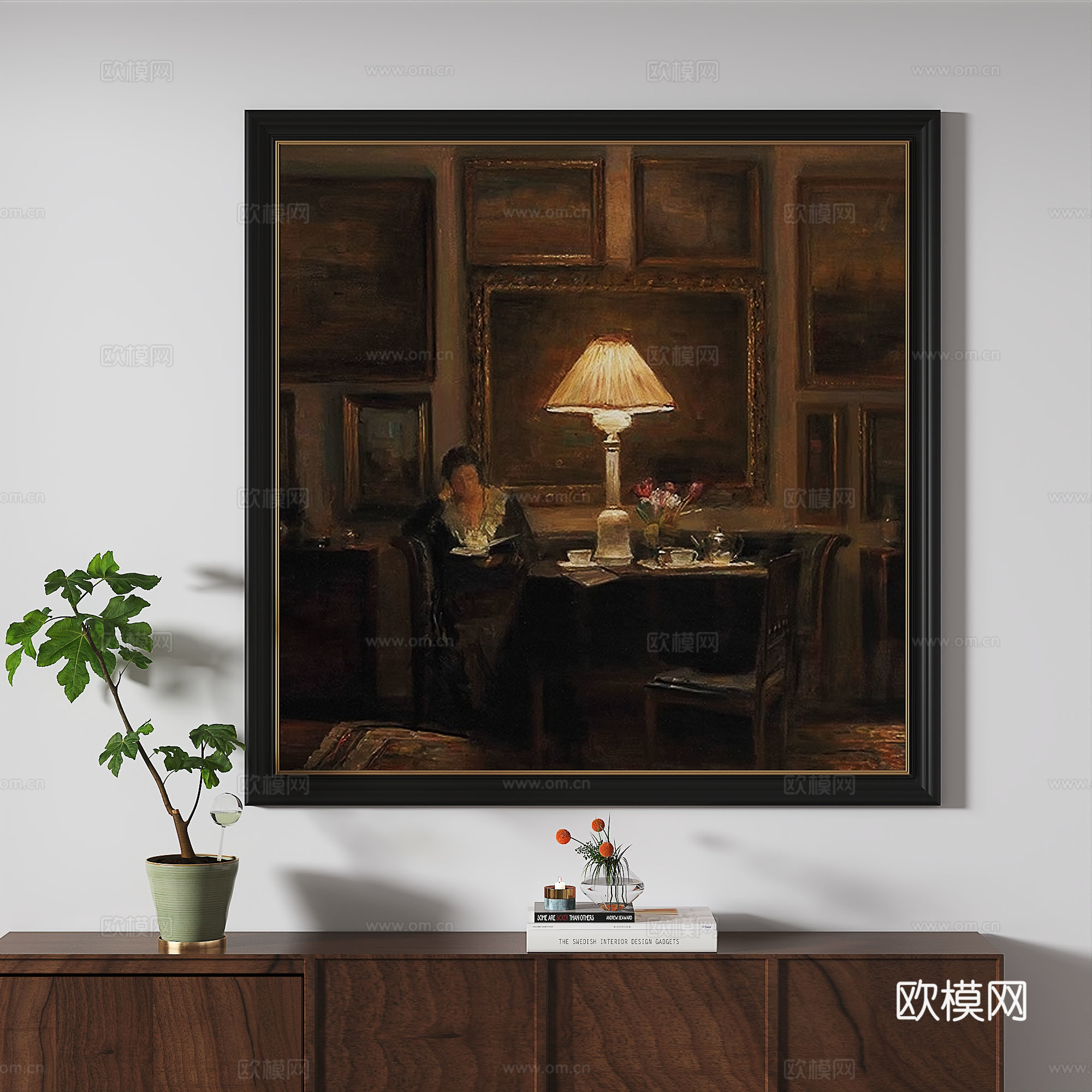 欧式，法式，古典，复古，轻奢，装饰画3d模型