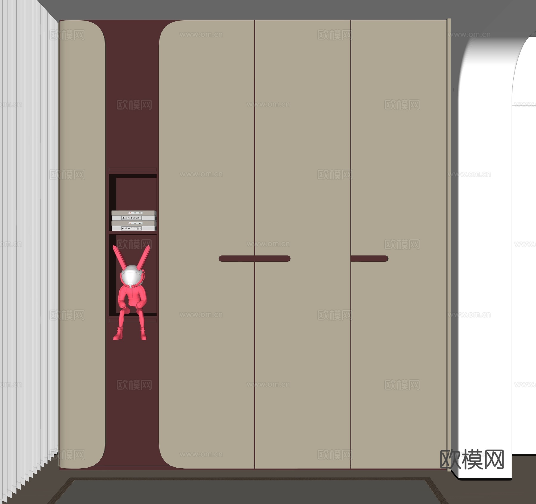 现代储物柜 装饰柜 阳台柜su模型