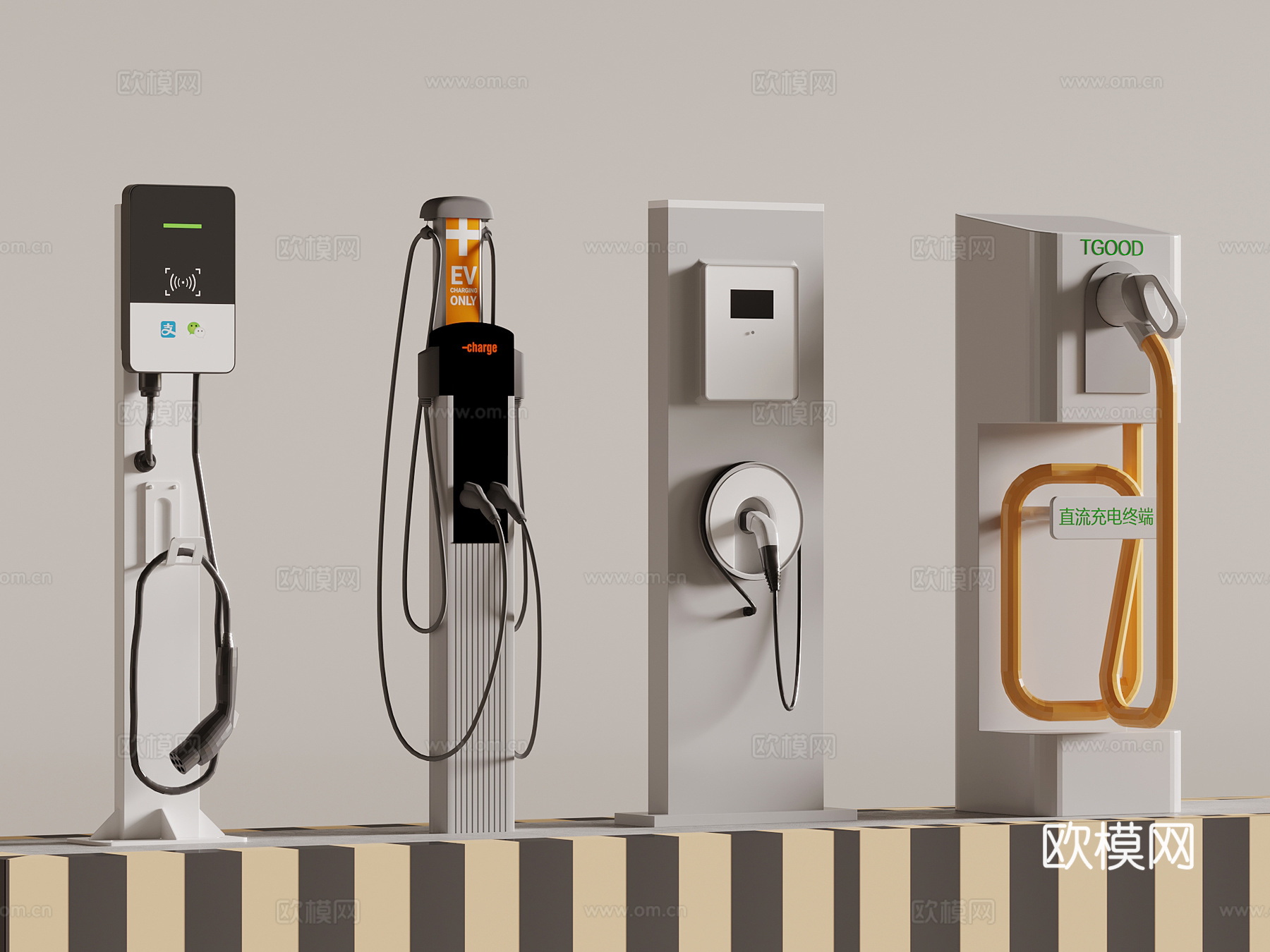 汽车 现代充电桩3d模型