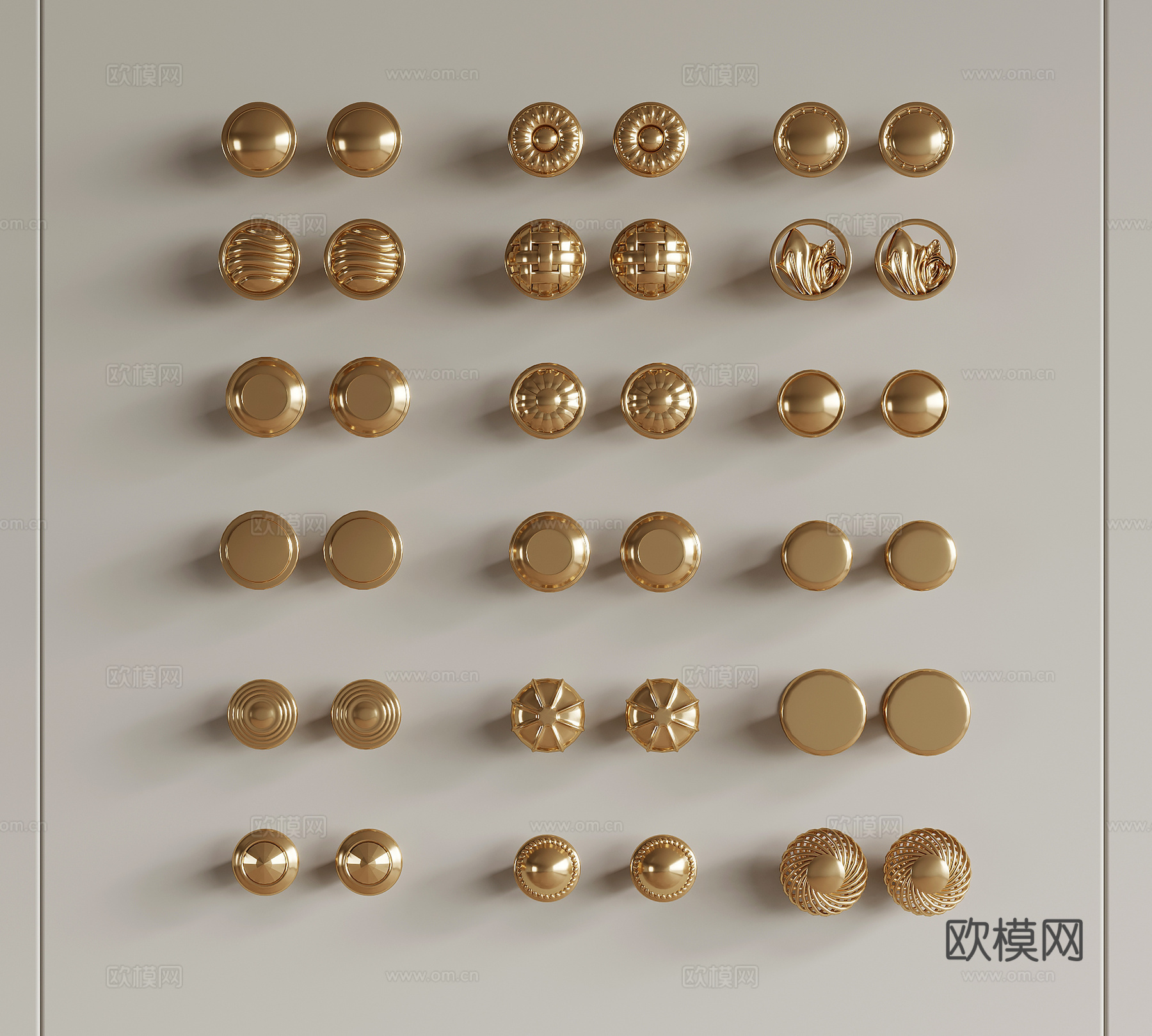拉手 现代拉手组合 纽扣拉手 小拉手 圆拉手su模型