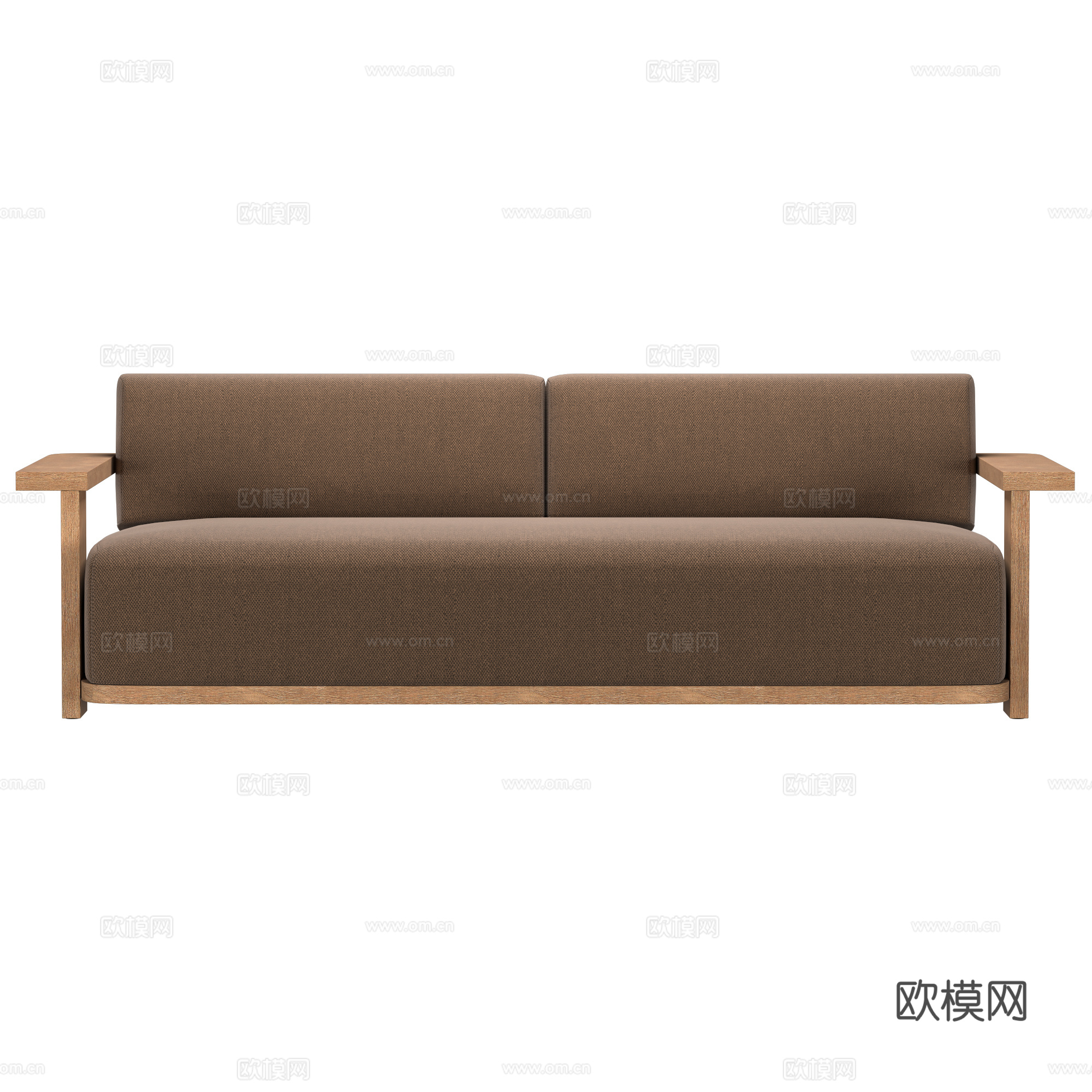 新中式 TAVIRA 木质布艺休闲沙发3d模型