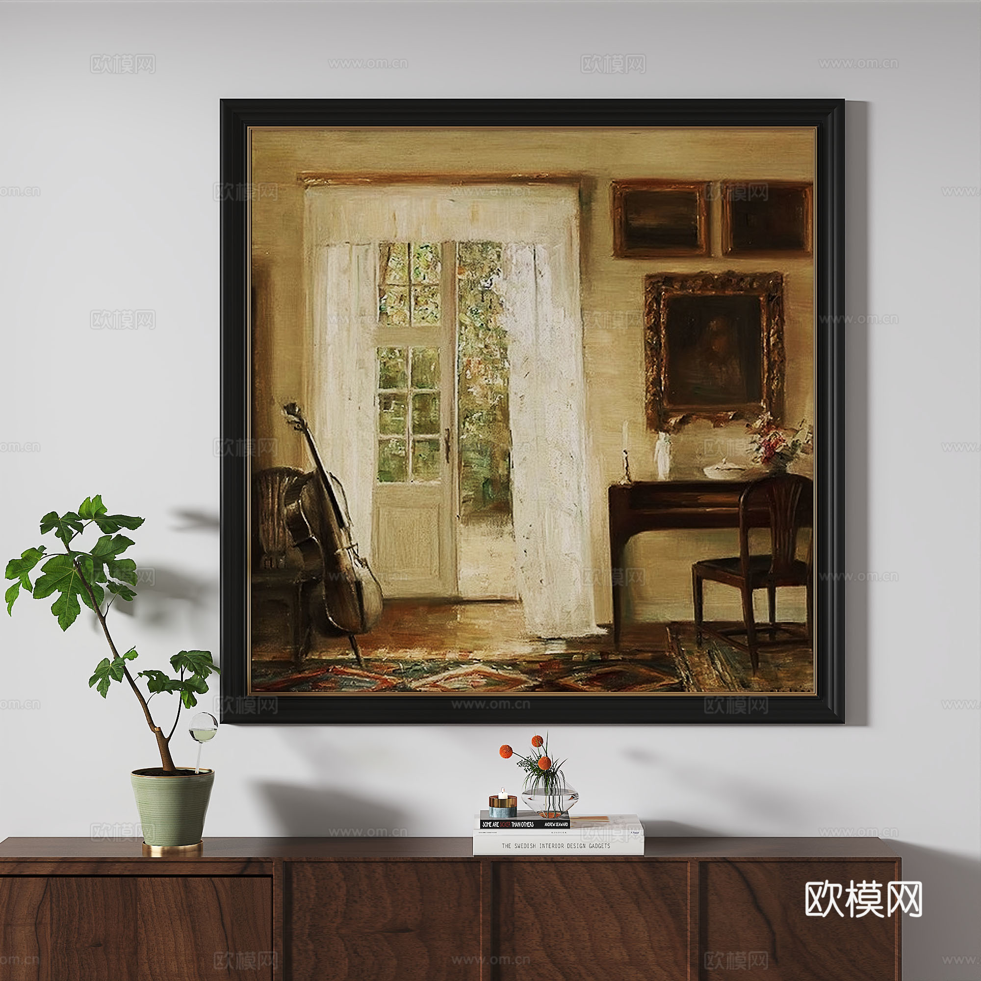 欧式，法式，古典，复古，轻奢，装饰画3d模型
