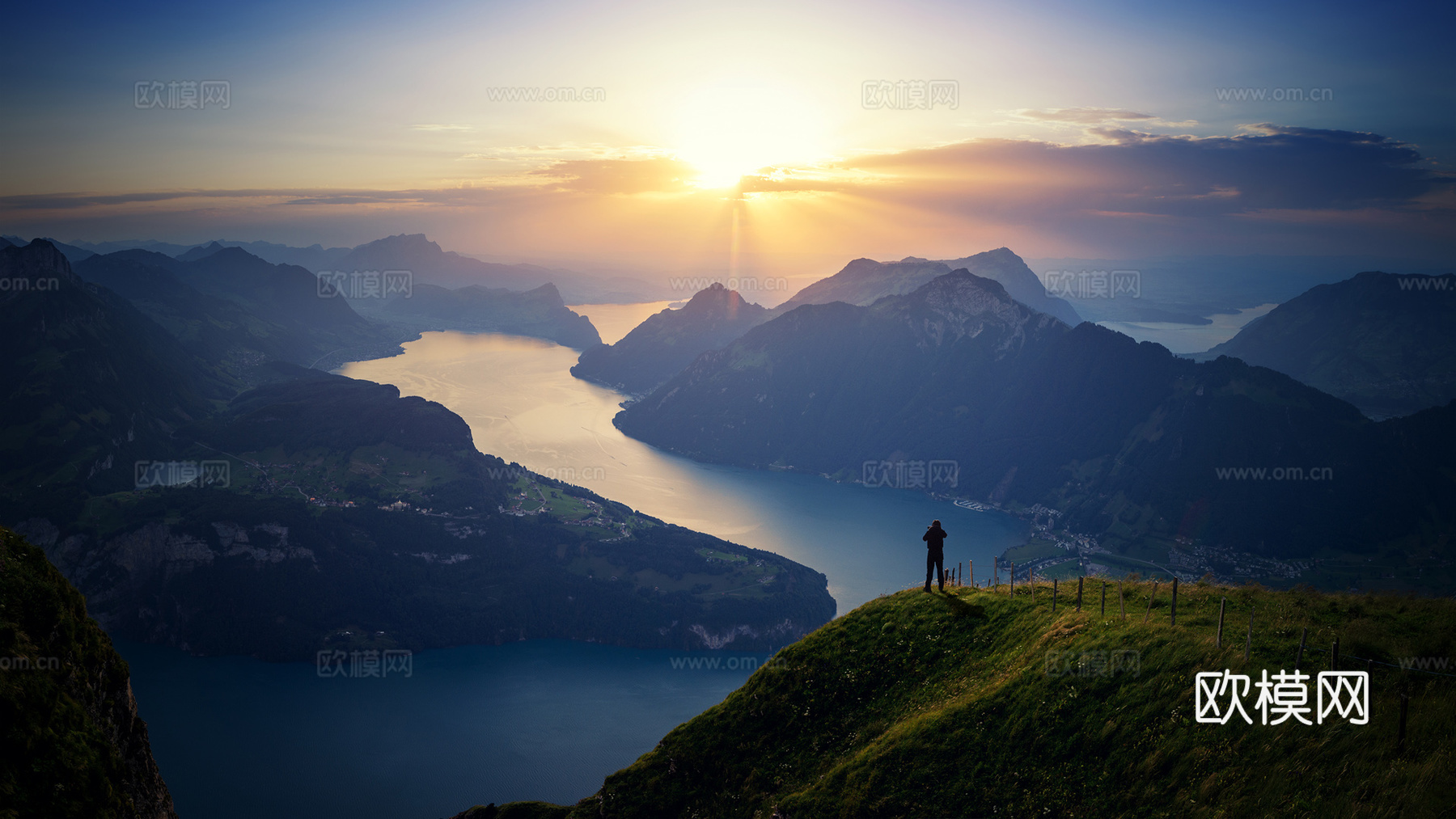 瑞士琉森湖风景