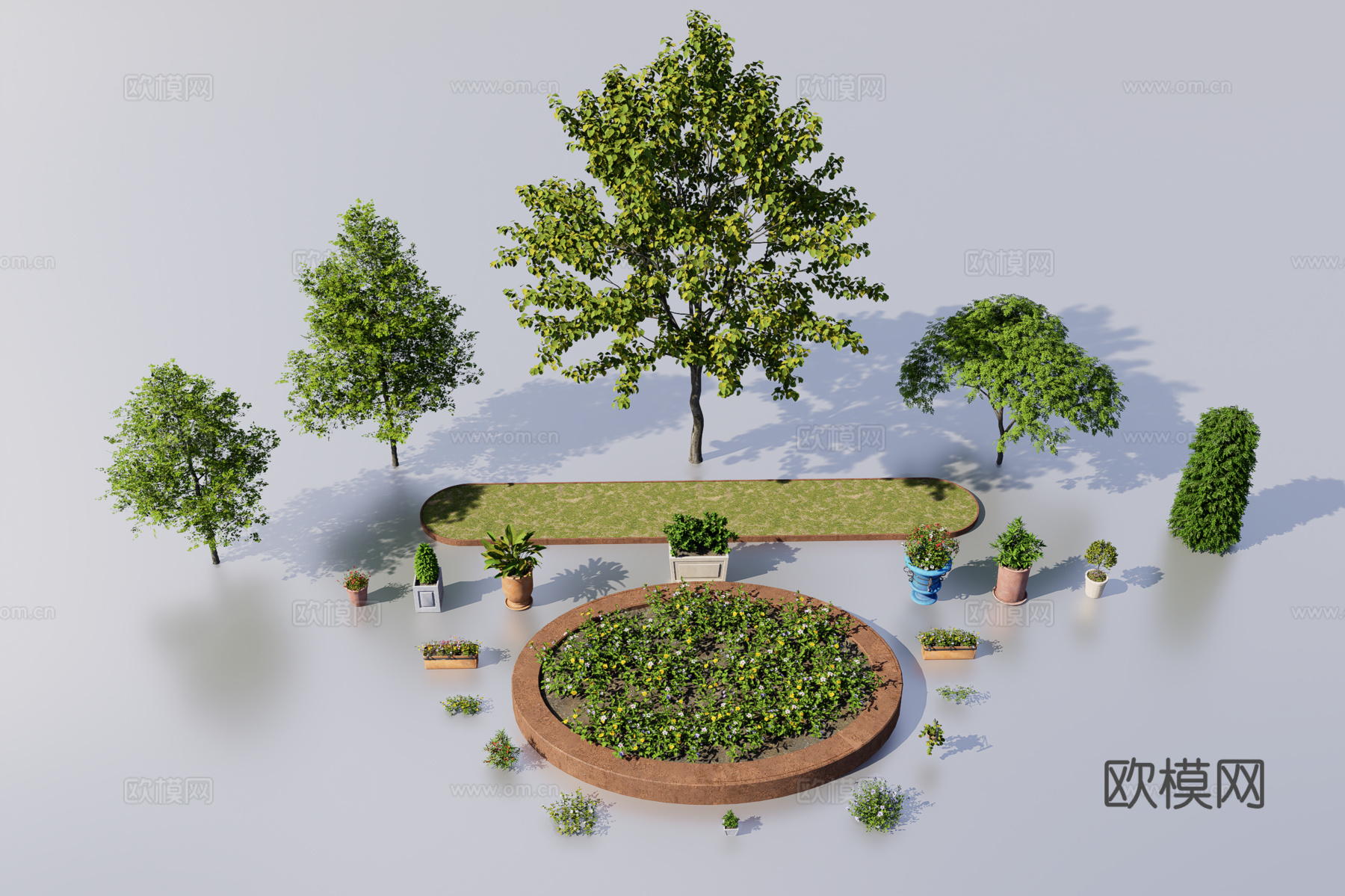 城市植物盆栽3d模型