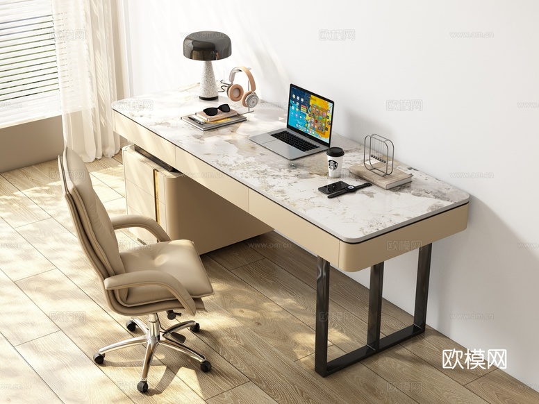 現(xiàn)代書桌椅3d模型下載