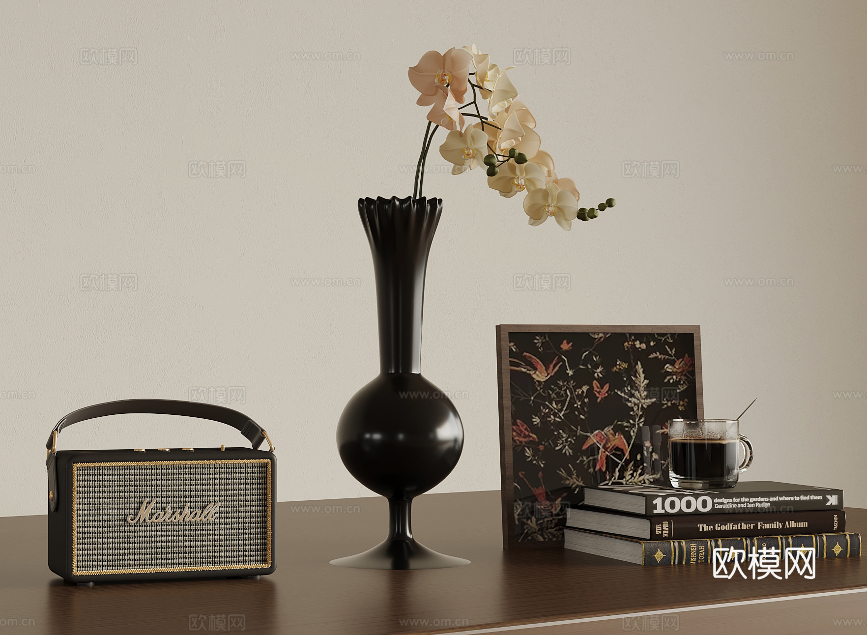 法式花瓶花艺 中古风花瓶花艺3d模型