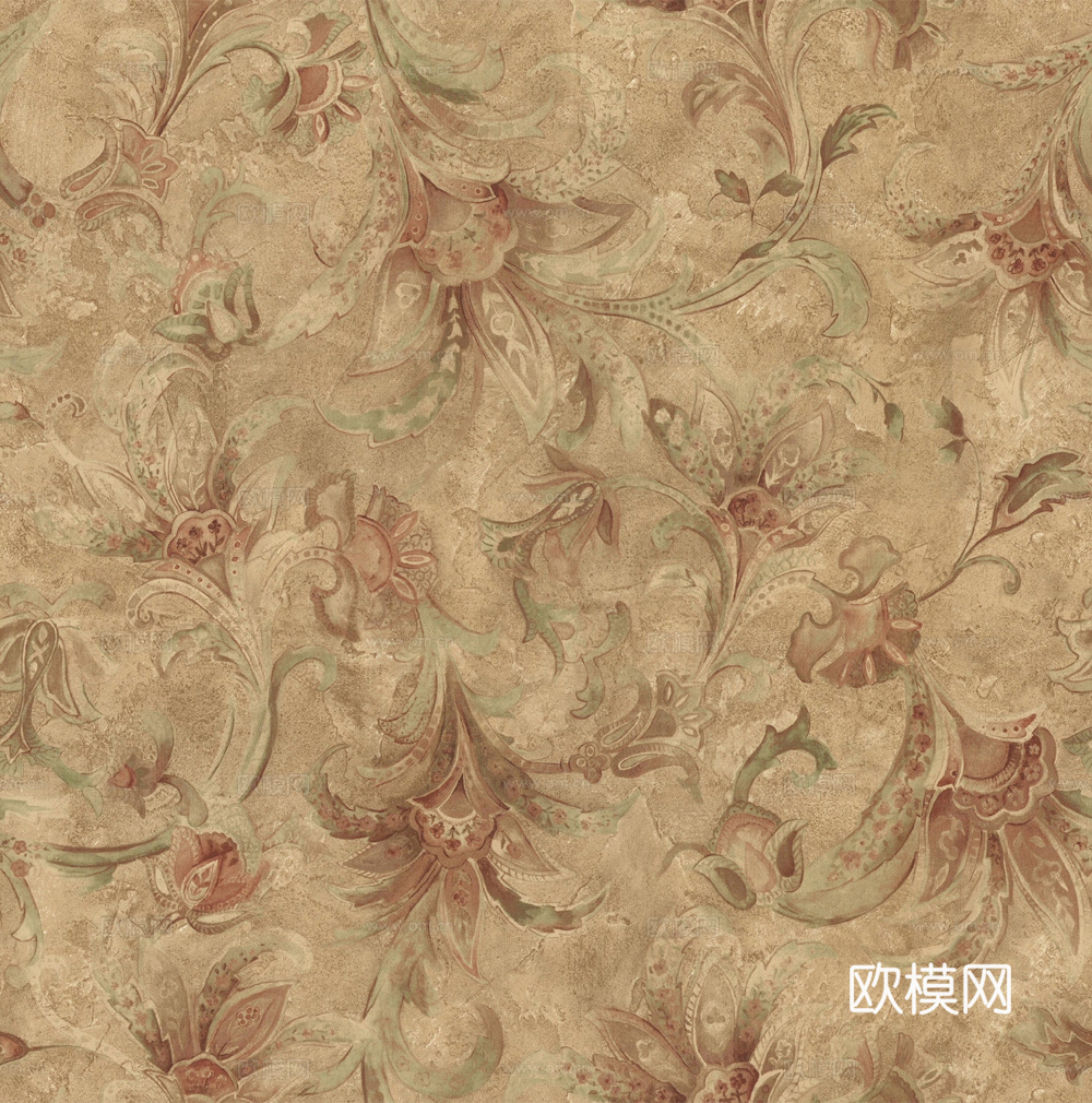 布艺壁纸  欧式法式壁纸  复古花纹壁纸下载