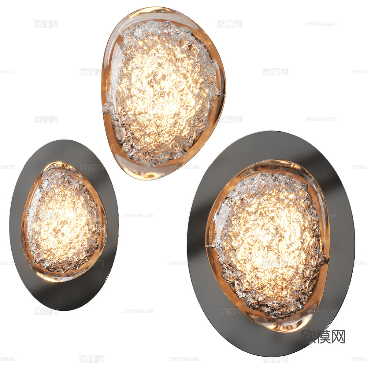 现代轻奢金属玻璃壁灯3d模型