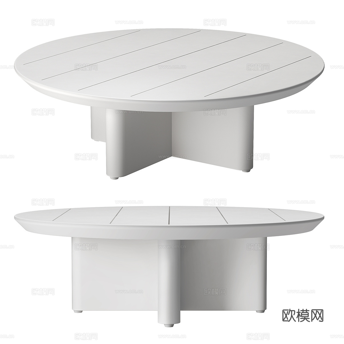 现代意式铝制圆形茶几 咖啡桌3d模型