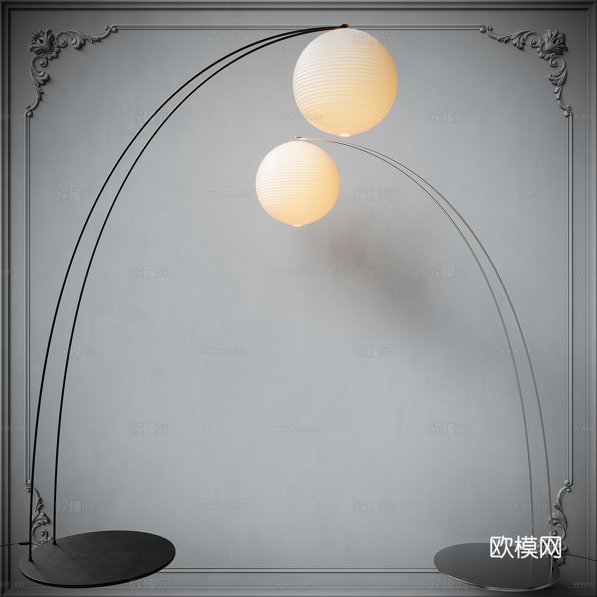 现代金属落地灯3d模型