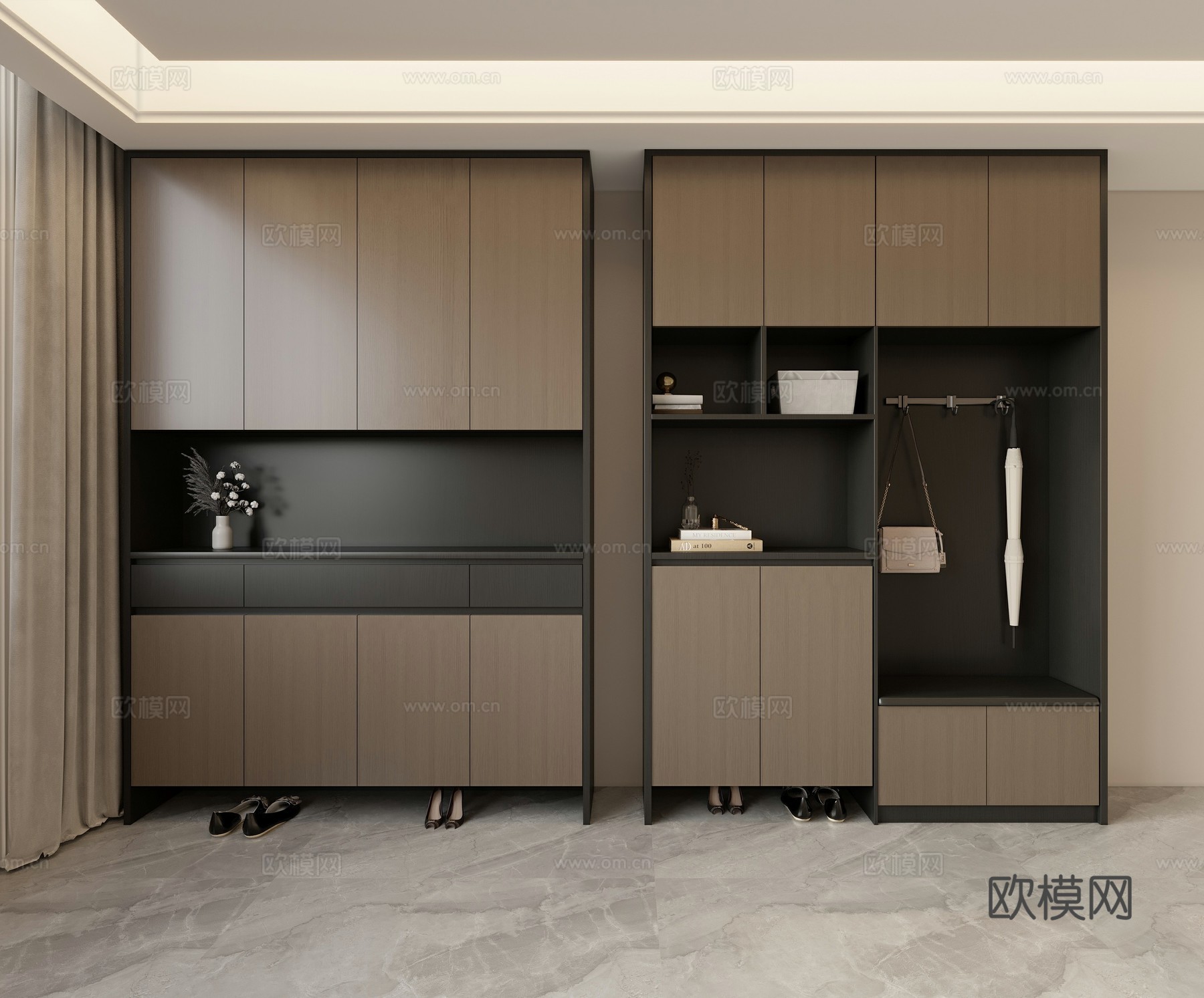 现代意式鞋柜3d模型