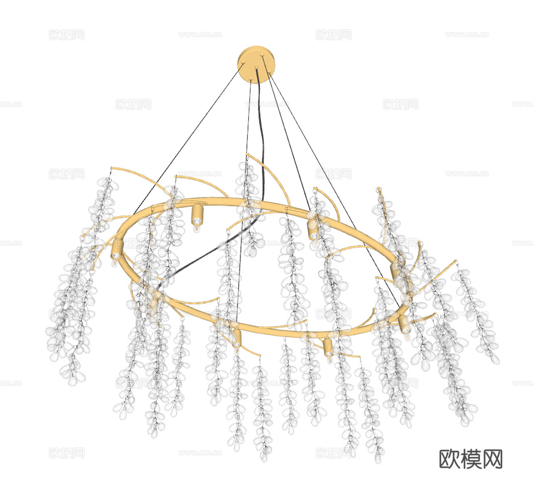 法式枝形吊灯 餐厅吊灯 卧室吊灯 水晶吊灯 金属吊灯su模型